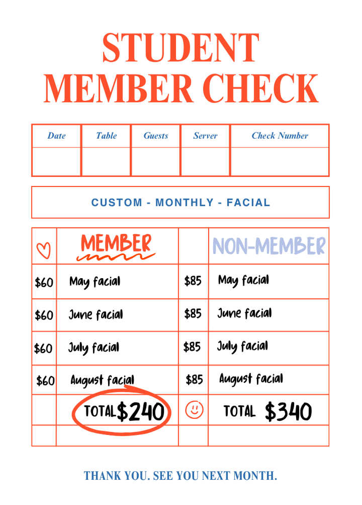 Glowbar's membership makes skincare affordable. Save on your monthly skincare when you join.